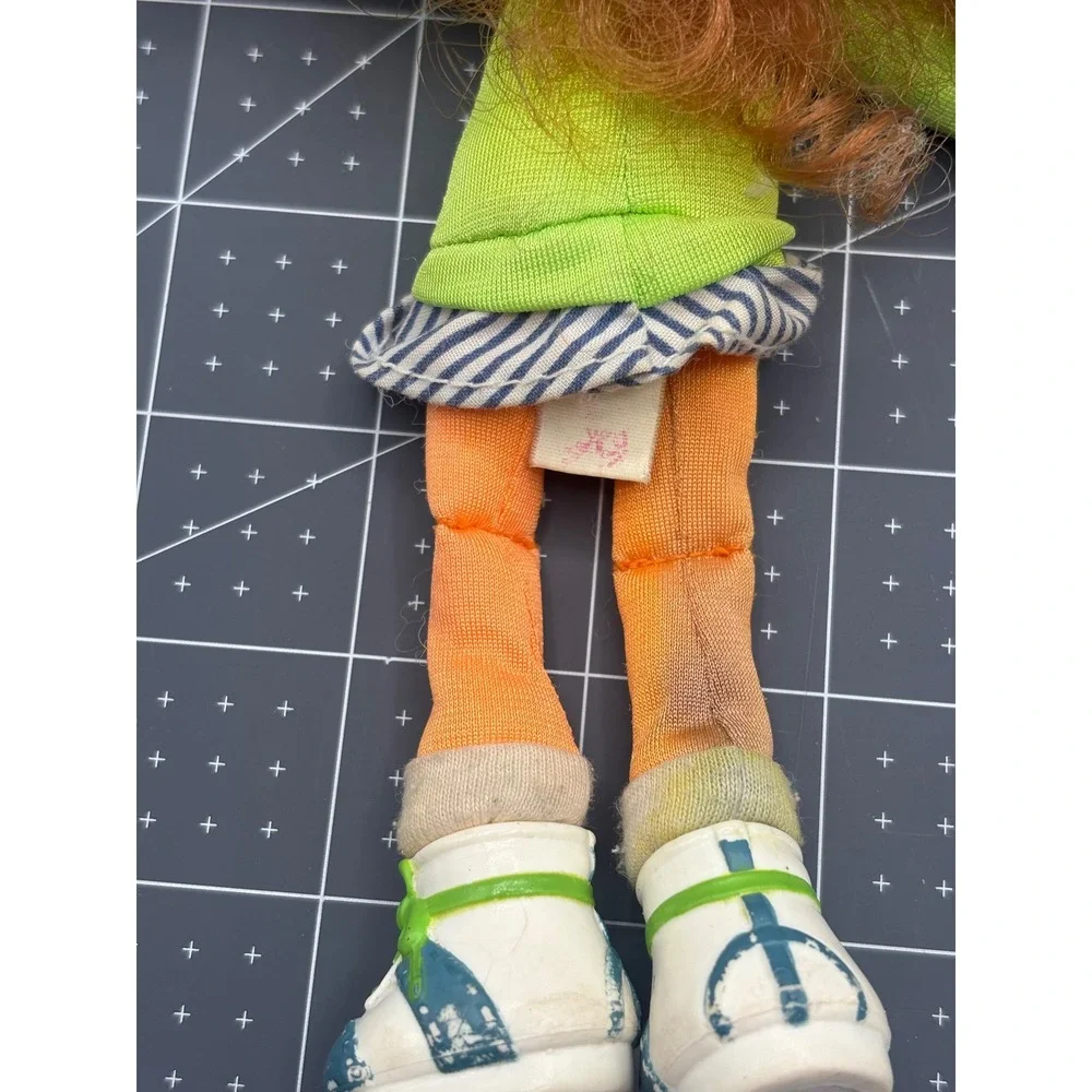 Vintage PK Pound Kids Doll Tonka 1980s Auburn Hair Neon Green Top Orange Legging